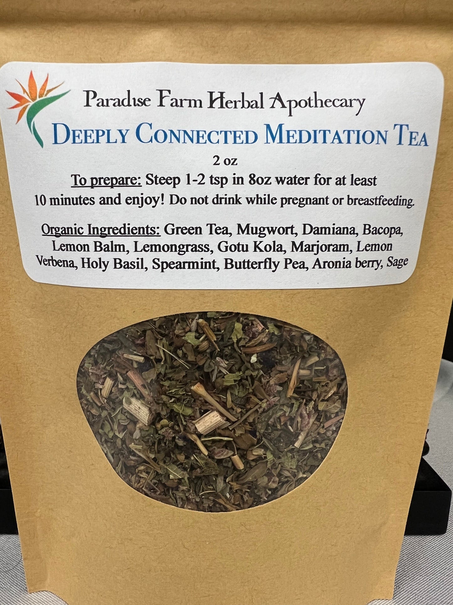 Deeply Connected Meditation Tea ~ Loose Leaf Herbal Tea ~ Organic Functional Tea